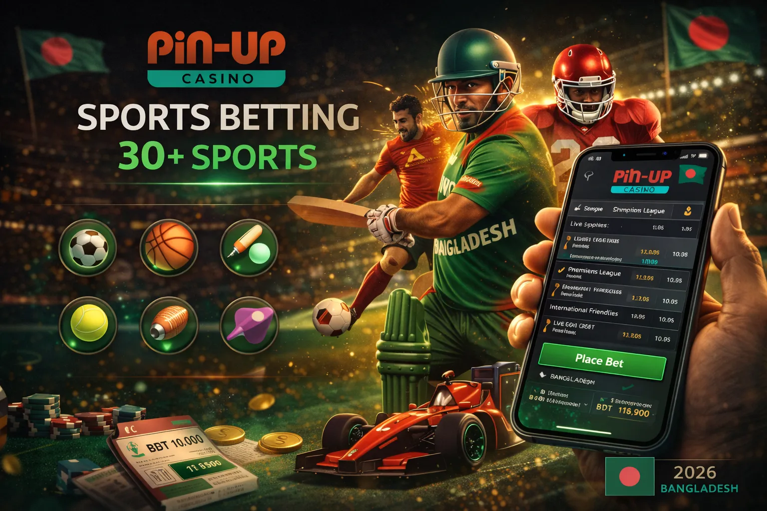 পিন আপ স্পোর্টস বেটিং ৩০+ খেলা বাংলাদেশ